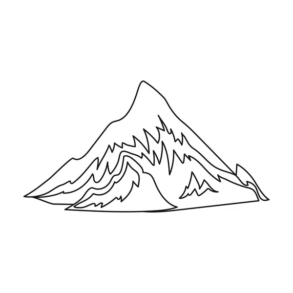 阿尔卑斯山在白色背景上孤立的大纲样式图标。慕尼黑啤酒节象征股票矢量图. — 图库矢量图片