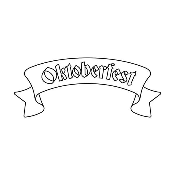 Icône de bannière Oktoberfest dans le style de contour isolé sur fond blanc. Illustration vectorielle du symbole Oktoberfest . — Image vectorielle