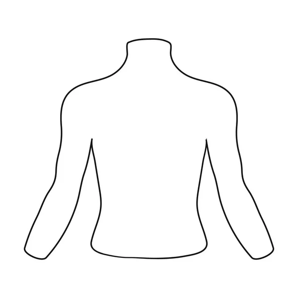 Human back icon in outline style isolated on white background. Part of body symbol stock vector illustration. — Stock Vector