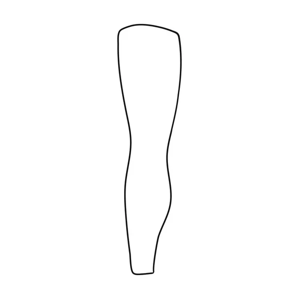 Значок ноги в стиле контура выделен на белом фоне. Часть векторной иллюстрации символа тела . — стоковый вектор