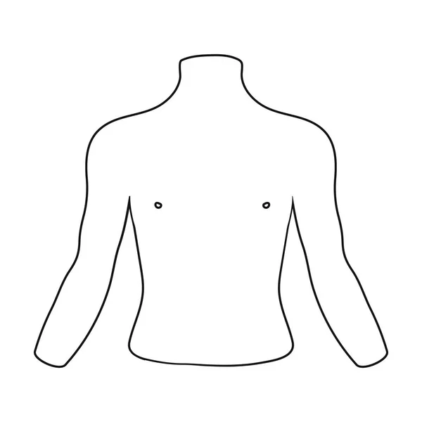 Ícone de peito em estilo esboço isolado no fundo branco. Parte da figura do vetor de estoque do símbolo do corpo . — Vetor de Stock