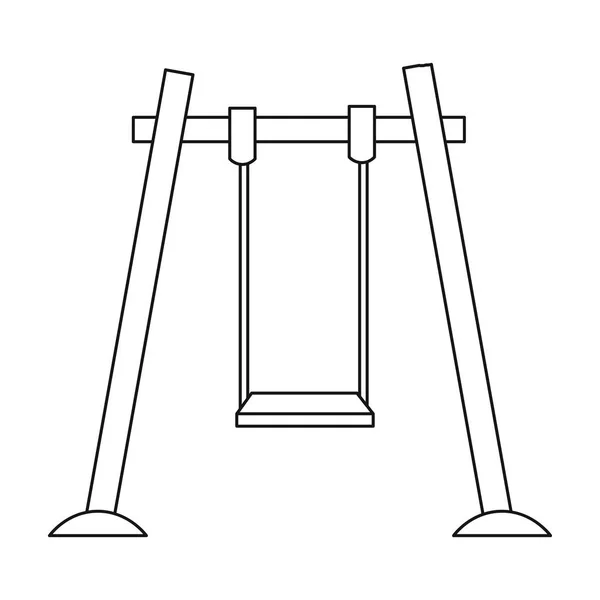 Swing-Symbol im Umrissstil isoliert auf weißem Hintergrund. Spielen Garten Symbol Lager Vektor Illustration. — Stockvektor