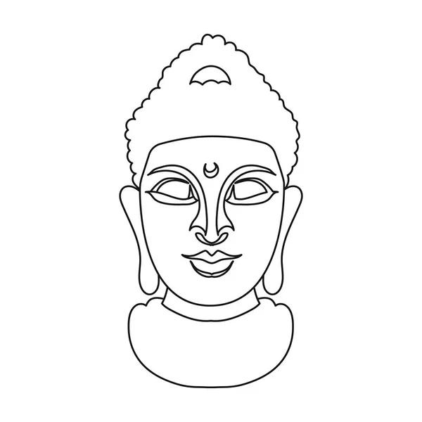 Boeddha pictogram in kaderstijl geïsoleerd op een witte achtergrond. Religie symbool voorraad vectorillustratie. — Stockvector
