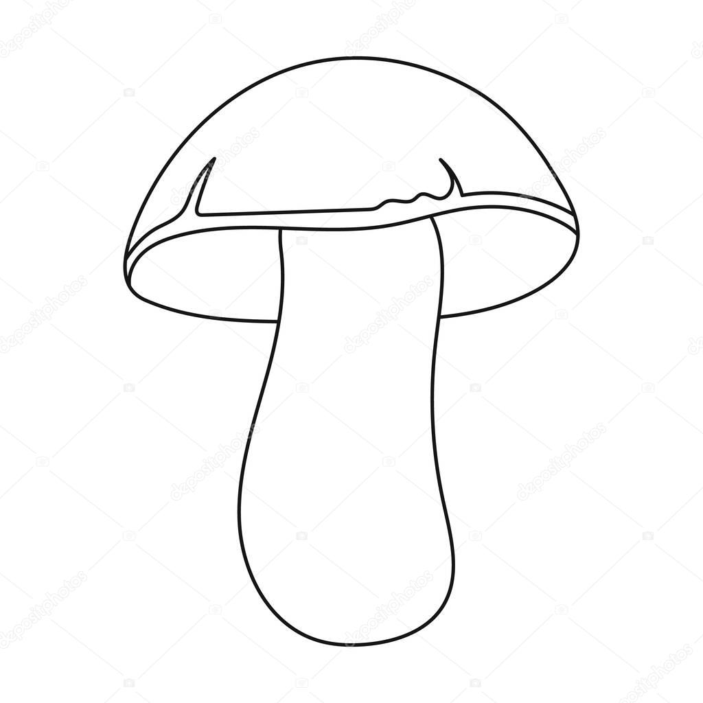 Porcini icon in outline style isolated on white background. Mushroom ...