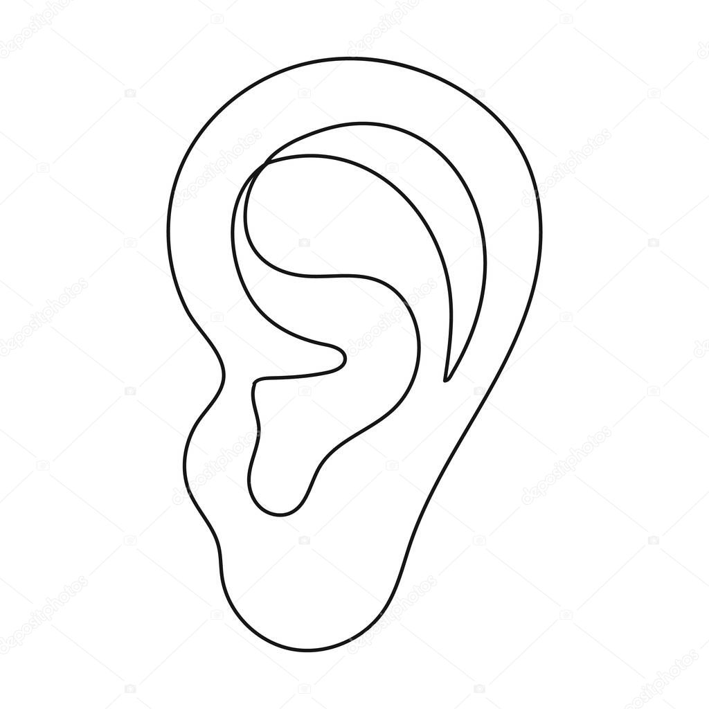 Ear Icon In Outline Style Isolated On White Background Part Of Body Symbol Stock Vector Illustration Stock Vector C Pandavector 130440408