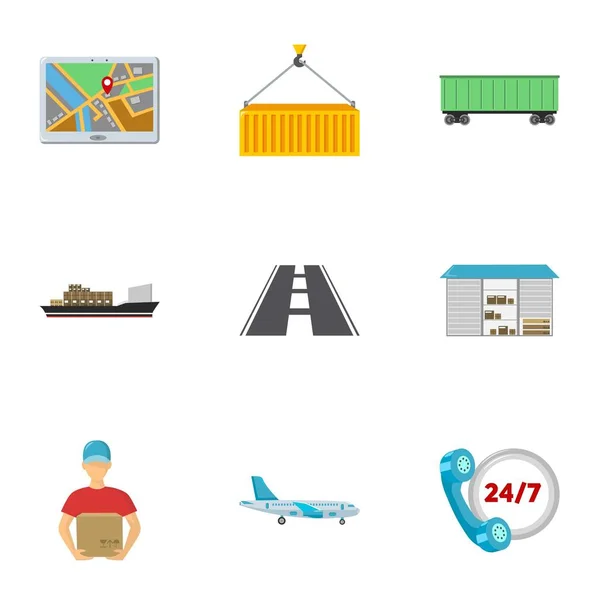 Logistic set icons in cartoon style. Big collection of logistic vector symbol stock illustration — Stock Vector