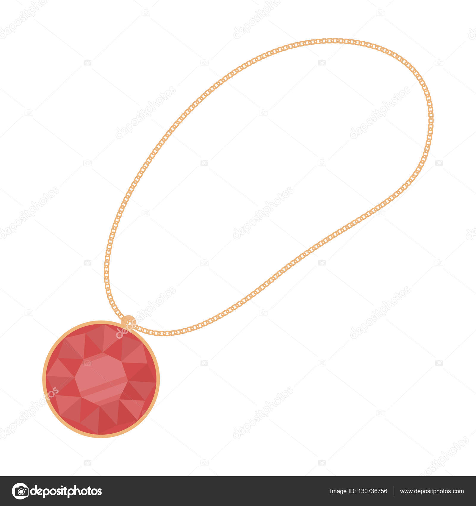 Necklace with gem icon in cartoon style isolated on white background