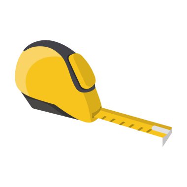 Mezura simgesi beyaz arka plan üzerinde izole karikatür tarzı. Kurmak ve sembol stok vektör çizim onarma.