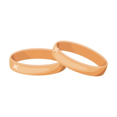 Alyans simgesi beyaz arka plan üzerinde izole karikatür tarzı. Takı ve Aksesuar sembol stok vektör çizim.