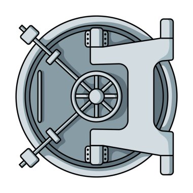 Banka tonoz simgesi beyaz arka plan üzerinde izole karikatür tarzı. Para ve Finans sembol stok vektör çizim.