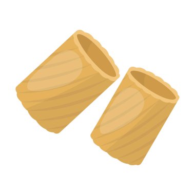 Ditalini makarna simgesi beyaz arka plan üzerinde izole karikatür tarzı. Makarna sembol stok tür illüstrasyon vektör.