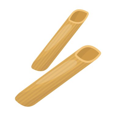 Penne rigate makarna simgesi beyaz arka plan üzerinde izole karikatür tarzı. Makarna sembol stok tür illüstrasyon vektör.
