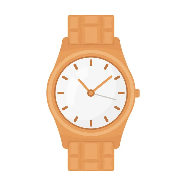 Gouden horloge pictogram in cartoon stijl geïsoleerd op een witte achtergrond. Sieraden en accessoires symbool voorraad vectorillustratie. — Stockvector