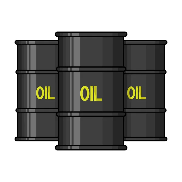 Ölfass-Ikone im Cartoon-Stil isoliert auf weißem Hintergrund. Geld und Finanzsymbol Aktienvektor Illustration. — Stockvektor