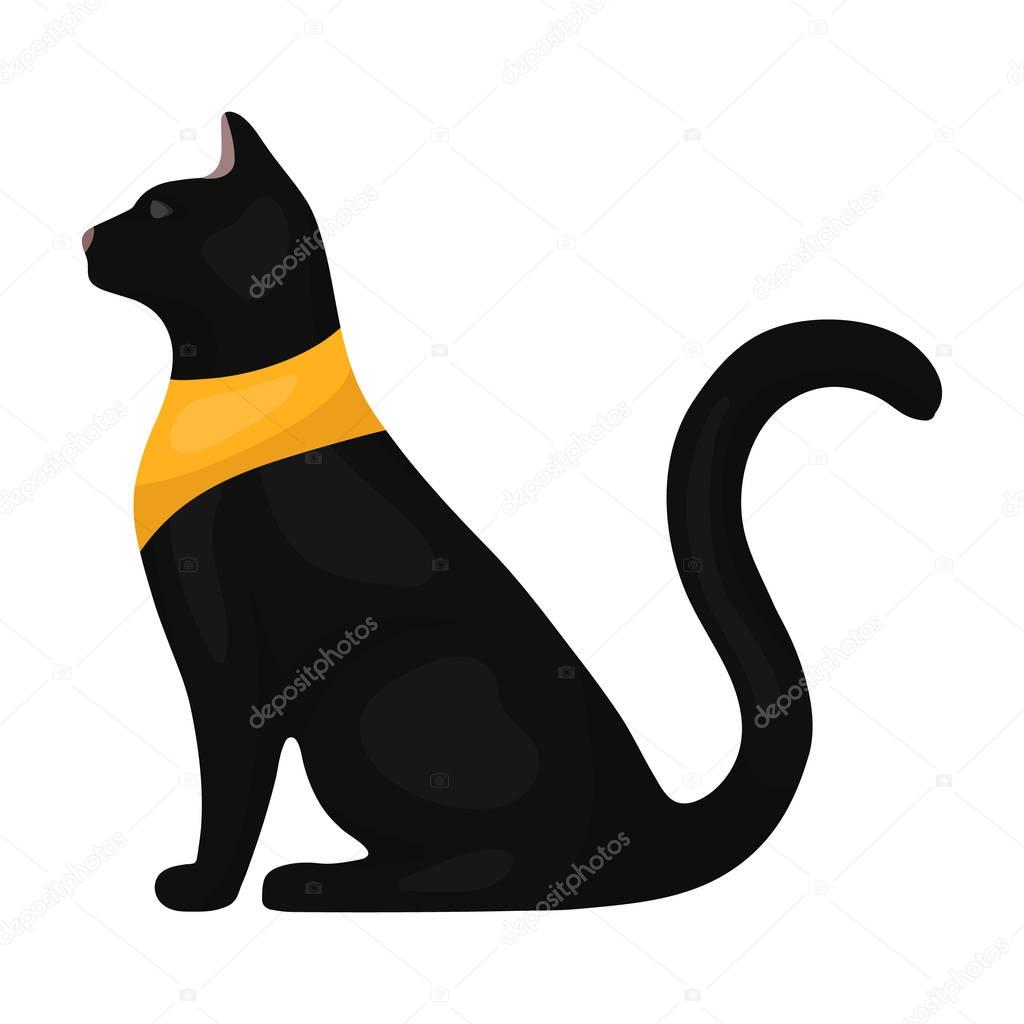 Kedi Tanrıça Bast simgesi beyaz arka plan üzerinde izole karikatür