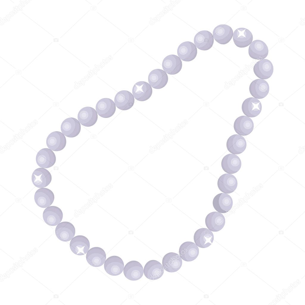 Pearl necklace icon in cartoon style isolated on white background. Jewelry and accessories symbol vector illustration.