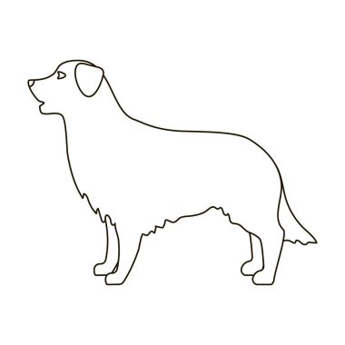 Beyaz arka plan üzerinde izole anahat stili simgesini geri almak. Köpek doğurmak stok vektör çizim sembolü.