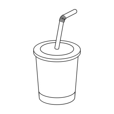 Coca-Cola simgesi beyaz arka plan üzerinde izole anahat tarzı. Fast food sembol stok vektör çizim.