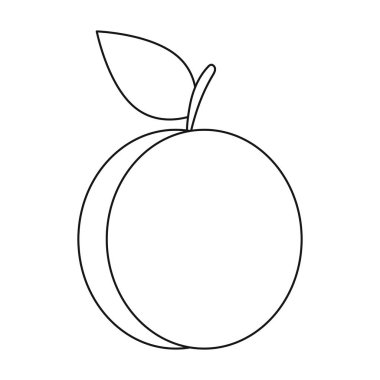 Erik simgesi beyaz arka plan üzerinde izole anahat tarzı. Meyve sembol stok vektör çizim.