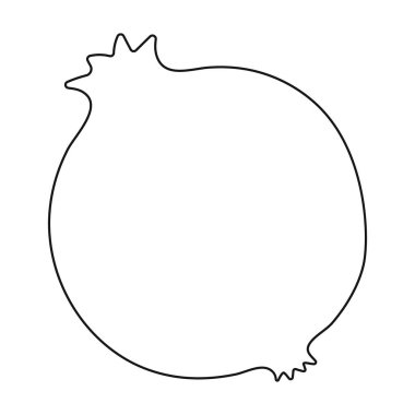 Garnet simgesi beyaz arka plan üzerinde izole anahat tarzı. Meyve sembol stok vektör çizim.