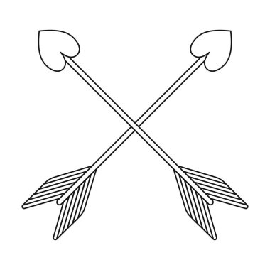 Ok simgesi beyaz arka plan üzerinde izole anahat tarzı. Eşcinsel sembol stok vektör çizim.