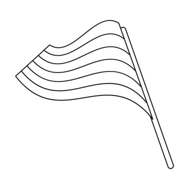 Bayrak simgesi beyaz arka plan üzerinde izole anahat tarzı. Eşcinsel sembol stok vektör çizim.