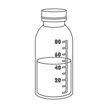 Beyaz arka plan üzerinde izole anahat stili simgesini karışımı. İlaç ve hastane sembol stok vektör çizim.