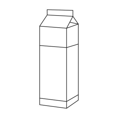 Süt kutusu simgesi beyaz arka plan üzerinde izole anahat tarzı. Süt sembol stok vektör çizim.