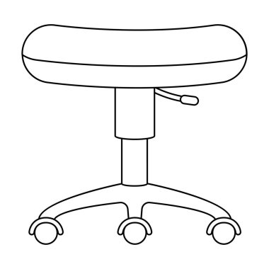 Sandalye simgesi beyaz arka plan üzerinde izole anahat tarzı inişli çıkışlı. Dövme sembol stok vektör çizim.