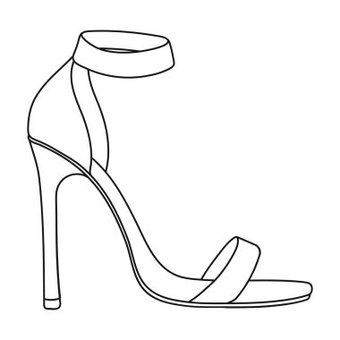 Ayak bileği kayış simgesi beyaz arka plan üzerinde izole anahat tarzı. Ayakkabı sembol stok vektör çizim.