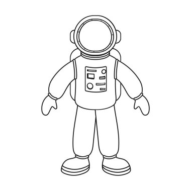 Astronot simgesi beyaz arka plan üzerinde izole anahat tarzı. Uzay sembol stok vektör çizim.