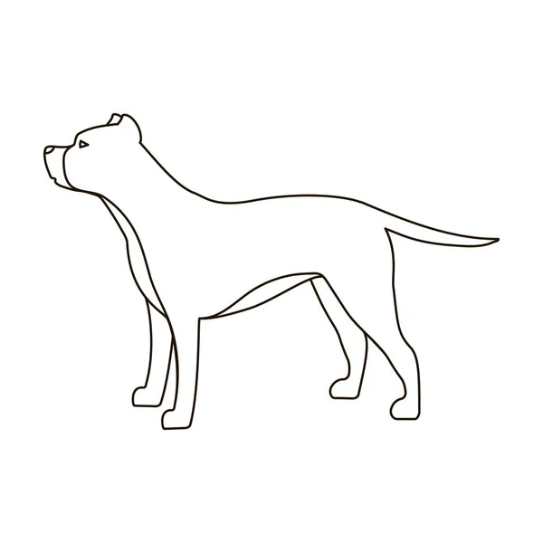 Ícone Pitbull em estilo esboço isolado no fundo branco. Cão raças símbolo estoque vetor ilustração . —  Vetores de Stock