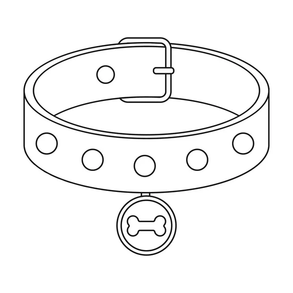흰색 배경에 고립 개요 스타일에서 목걸이 아이콘. 개 기호 주식 벡터 일러스트 레이 션. — 스톡 벡터