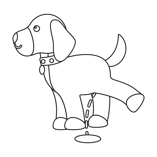 Ikon anjing kencing dalam garis besar gaya terisolasi pada latar belakang putih. Ilustrasi vektor stok simbol anjing . - Stok Vektor