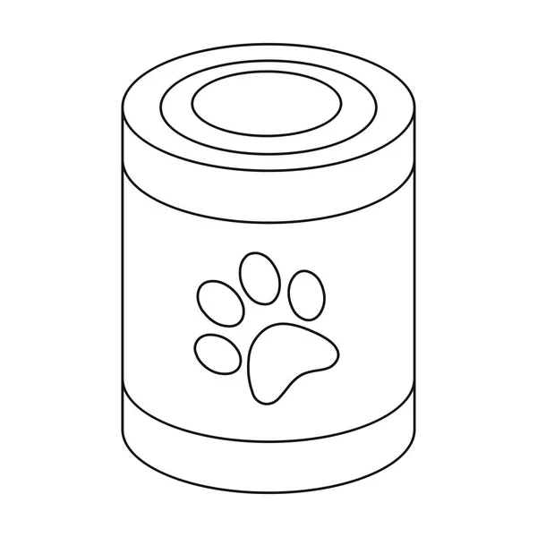 Icono de comida para perros en estilo de contorno aislado sobre fondo blanco. Perro símbolo stock vector ilustración . — Vector de stock