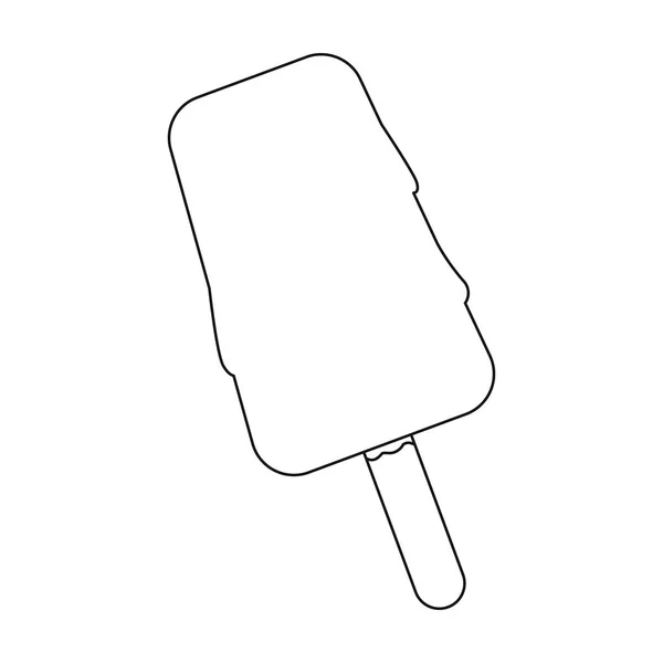 Ice cream ikona stylu kontur na białym tle. Fast food symbol Stockowa ilustracja wektorowa. — Wektor stockowy