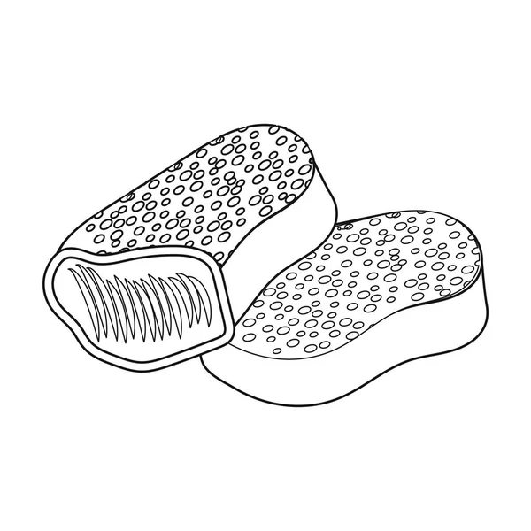 Nuggets icona in stile contorno isolato su sfondo bianco. Illustrazione vettoriale del simbolo del fast food . — Vettoriale Stock