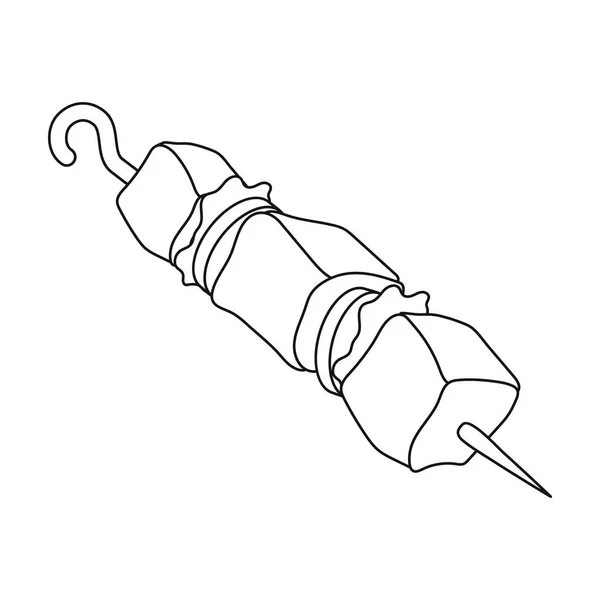 Icona barbecue in stile contorno isolato su sfondo bianco. Illustrazione vettoriale del simbolo del fast food . — Vettoriale Stock