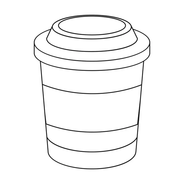 Icône café en style contour isolé sur fond blanc. Fast food symbole illustration vectorielle de stock . — Image vectorielle