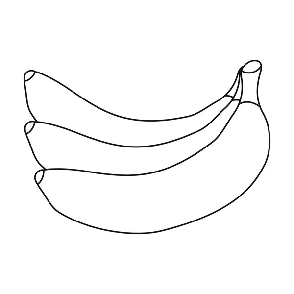Icono de plátano en estilo de contorno aislado sobre fondo blanco. Frutas símbolo stock vector ilustración . — Vector de stock