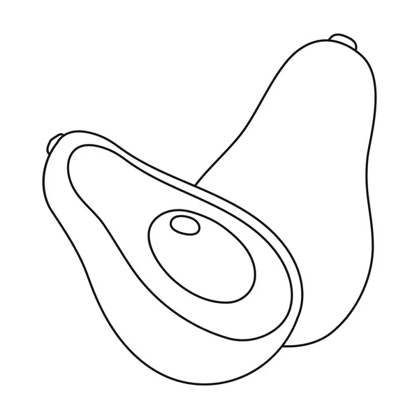 Avokado-ikonen i dispositionsformat isolerad på vit bakgrund. Frukt symbol lager vektorillustration. — Stock vektor