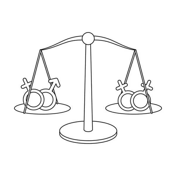 Ícone de igualdade em estilo esboço isolado no fundo branco. Ilustração do vetor do estoque do símbolo gay . — Vetor de Stock