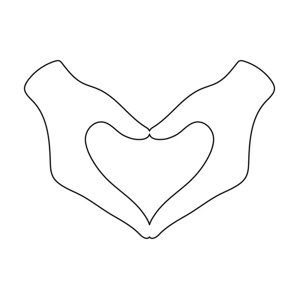 Icono de manos en estilo de contorno aislado sobre fondo blanco. gay símbolo stock vector ilustración . — Vector de stock