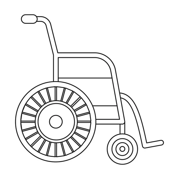 Icône de fauteuil roulant dans le style de contour isolé sur fond blanc. Illustration vectorielle du symbole médical et hospitalier . — Image vectorielle