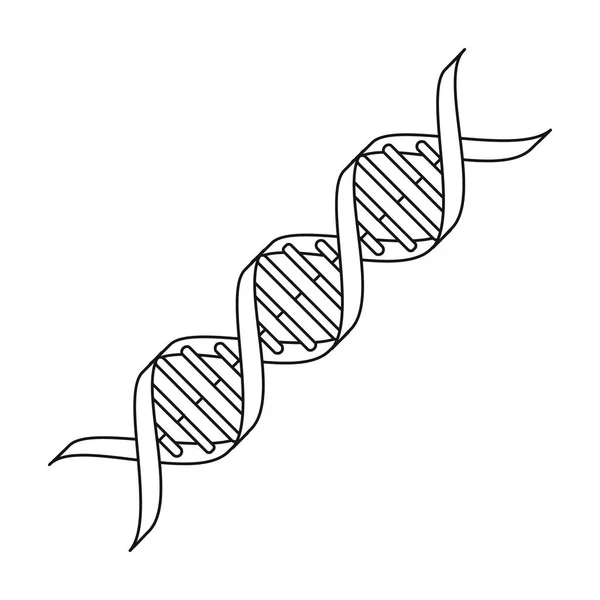 Ícone de código de DNA em estilo esboço isolado no fundo branco. Medicina e hospital símbolo estoque vetor ilustração . — Vetor de Stock