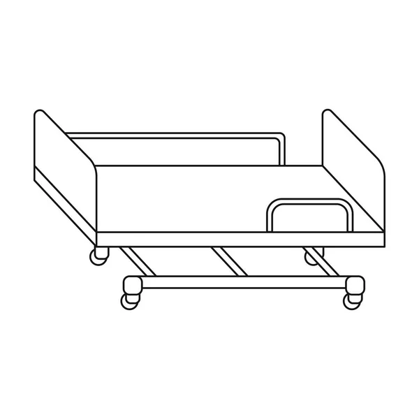 Hastane gurney simgesi beyaz arka plan üzerinde izole anahat tarzı. İlaç ve hastane sembol stok vektör çizim. — Stok Vektör