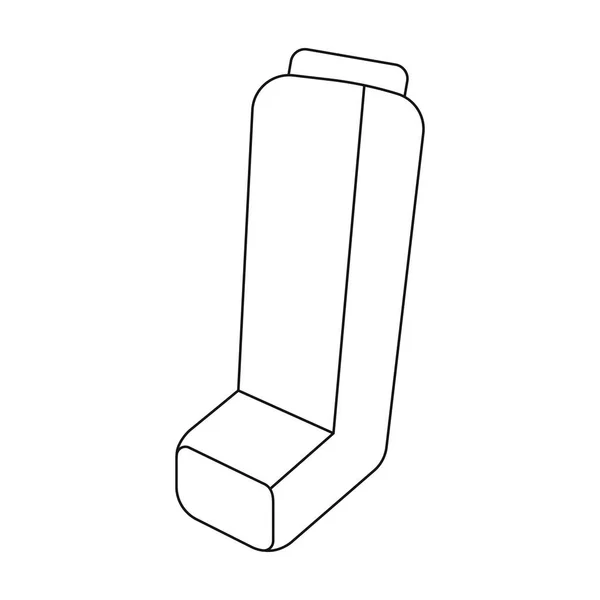 Icono del inhalador en estilo de contorno aislado sobre fondo blanco. Medicina y hospital símbolo stock vector ilustración . — Vector de stock