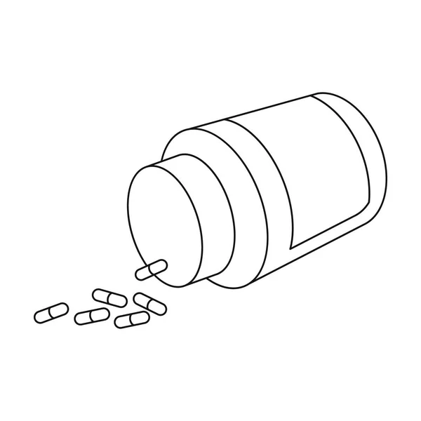 Ícone de medicamentos em estilo esboço isolado no fundo branco. Medicina e hospital símbolo estoque vetor ilustração . —  Vetores de Stock