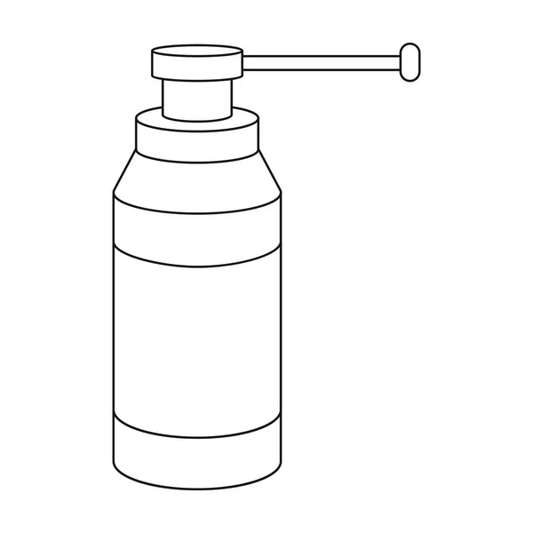 Ícone de spray de garganta em estilo esboço isolado no fundo branco. Medicina e hospital símbolo estoque vetor ilustração . —  Vetores de Stock