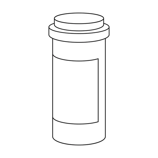 Icono de medicamentos en estilo de esquema aislado sobre fondo blanco. Medicina y hospital símbolo stock vector ilustración . — Archivo Imágenes Vectoriales